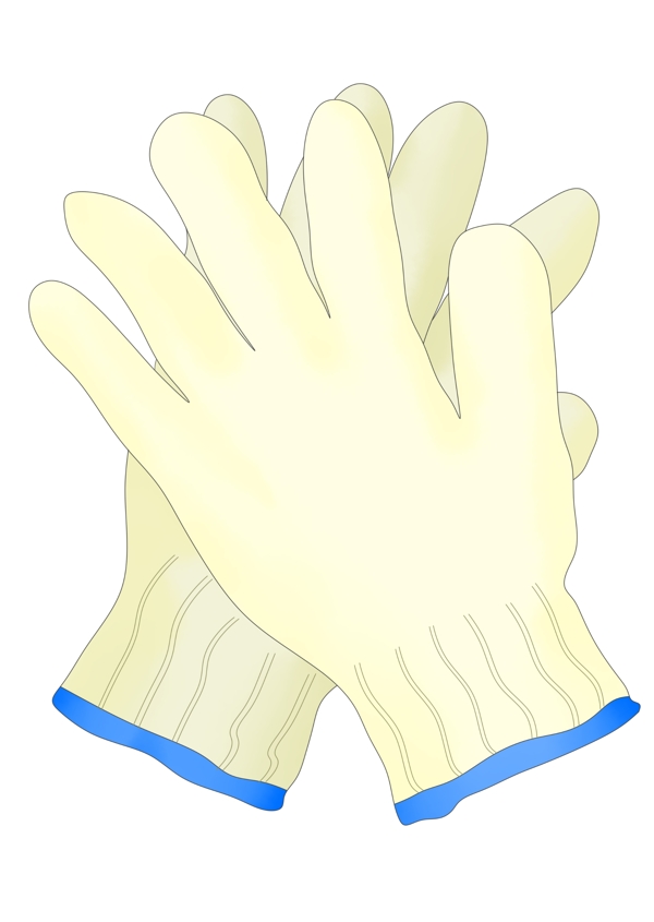 卫生日白色的手套插画