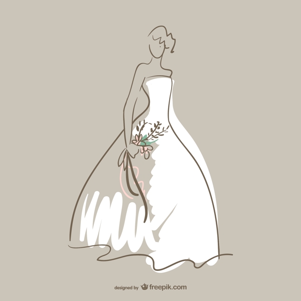 新娘的白色连衣裙