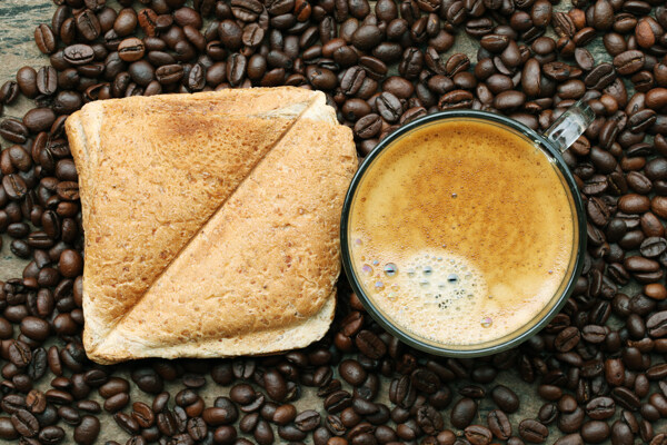 早餐面包与咖啡图片