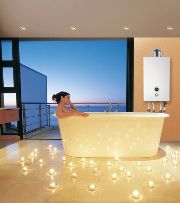 浴室沐浴冬天壁挂炉主视觉取暖