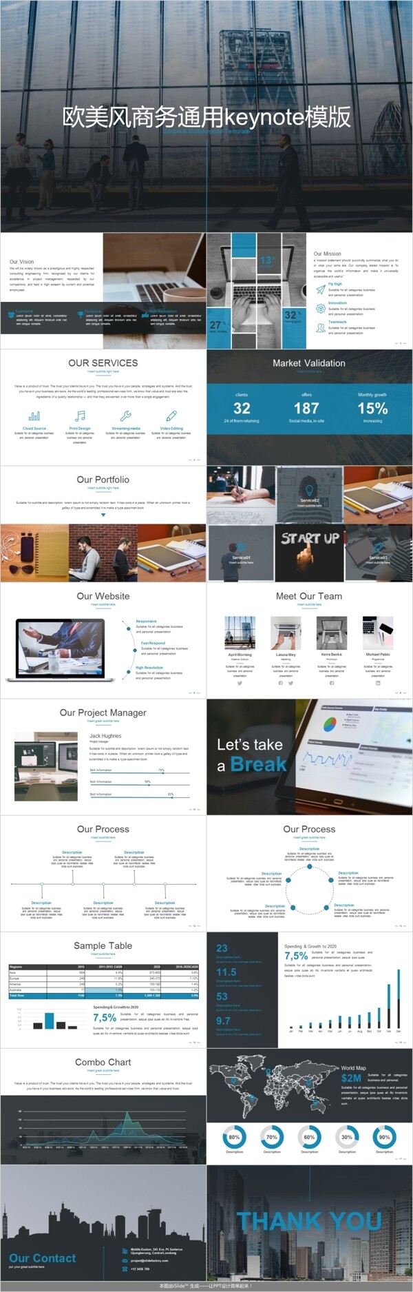 欧美风商务通用keynote模版