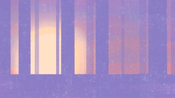 紫色简约手绘树林夜晚插画背景