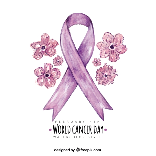 世界癌症日的紫丝带