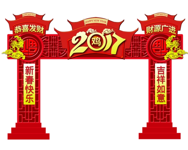 2017年鸡年门头