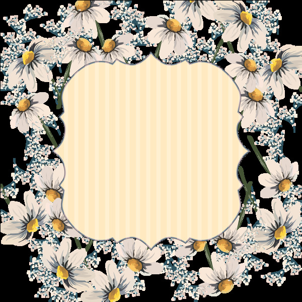 鲜花花卉边框免抠png透明图层素材