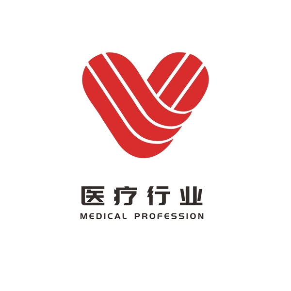 医疗行业卫生保健医药logo爱心线条标志