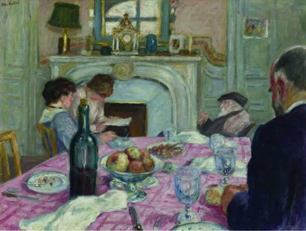 AlbertAndreAfterBreakfastinRenoirsHouse1917法国画家皮埃尔奥古斯特雷诺阿PierreAugusteRenoir印象派人物油画