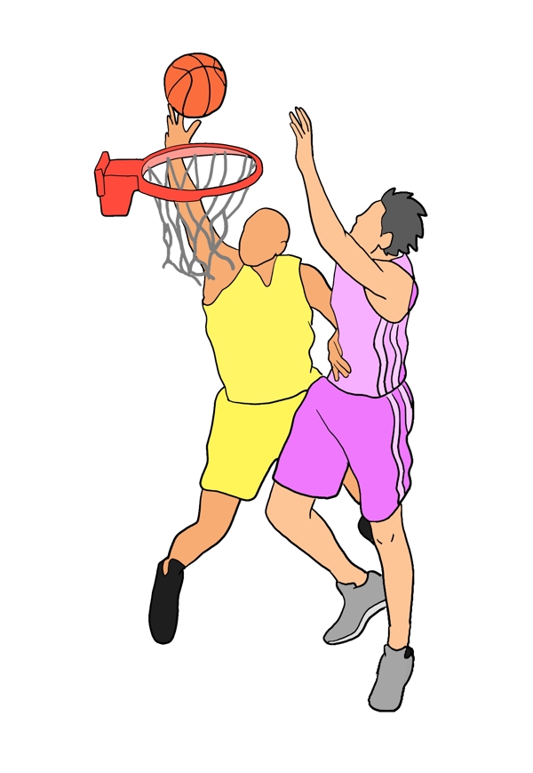 打篮球的男孩插画