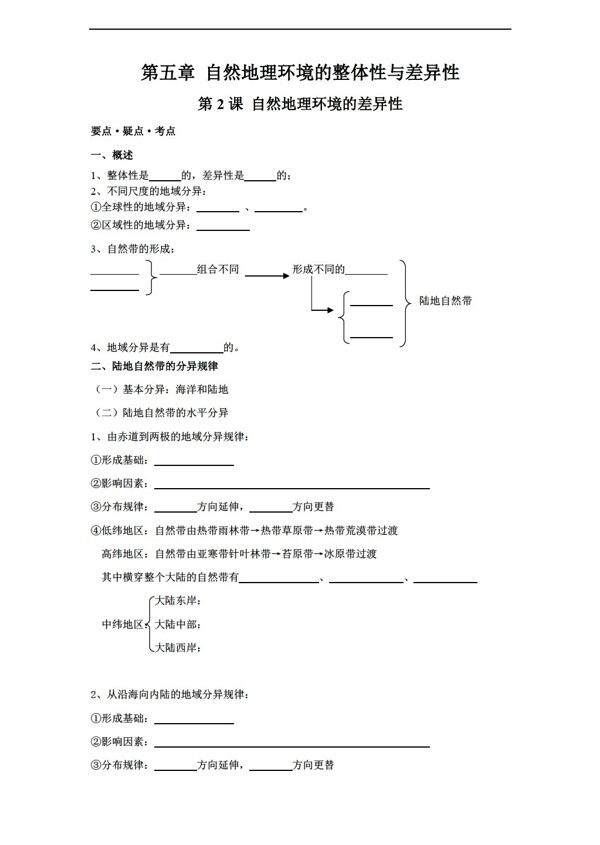 地理人教版高三复习第五章学案2必修1