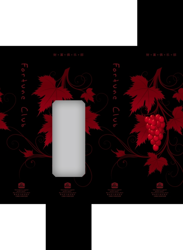 红色葡萄图案抽纸盒包装设计