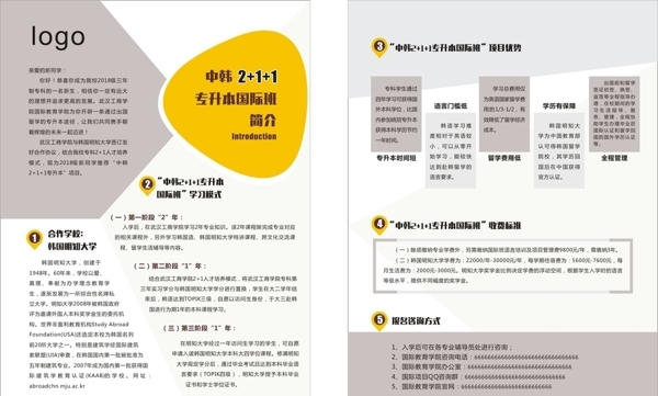 中韩国际班创意单页