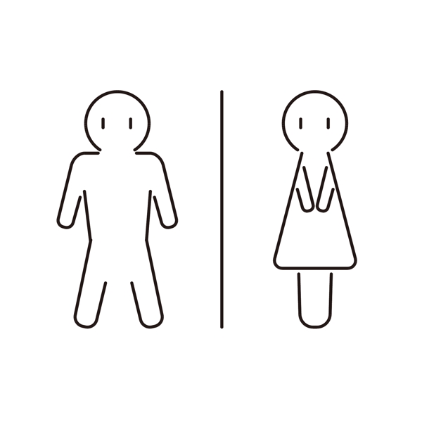 男女图标线条简洁卡通厕所卫生间