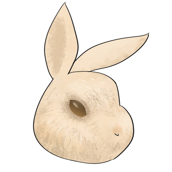弯曲的耳朵复活节兔子