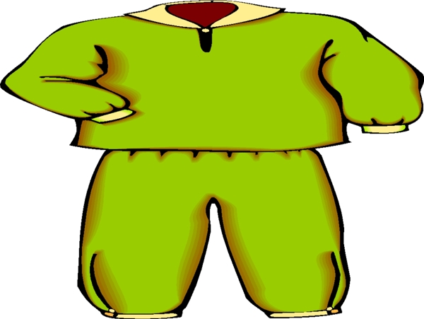 绿色调休闲衣裤设计