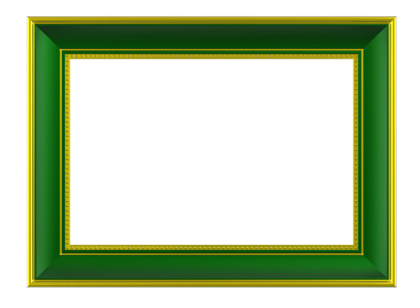 金绿色矩形框孤立在白色背景