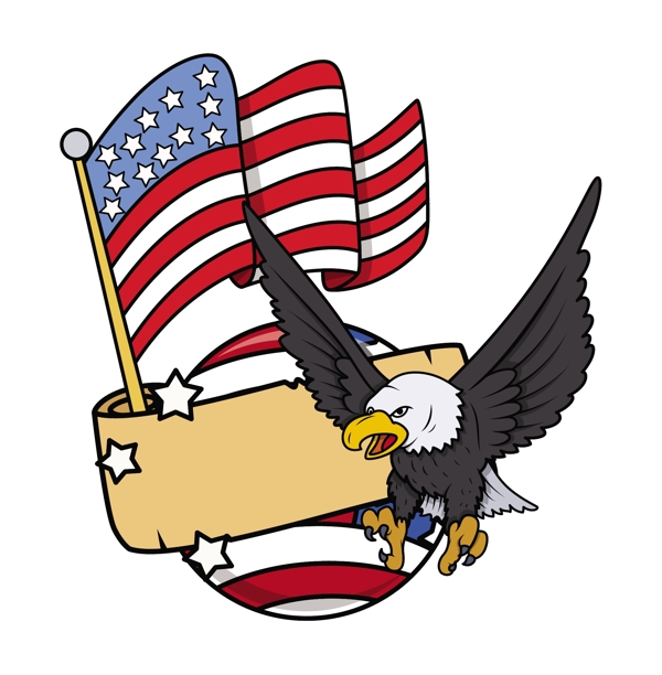 矢量图形与美国全球鹰和旗帜