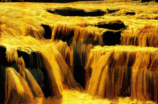 黄河瀑布图片