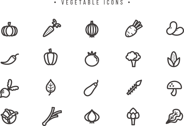 线性蔬菜图标