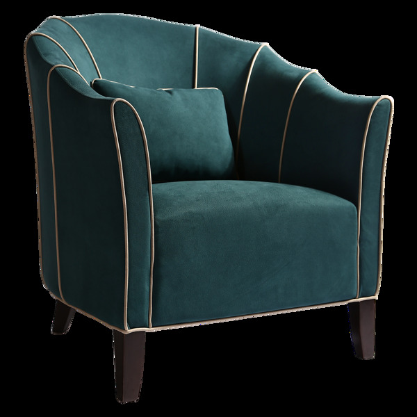 可椅椅子高级定制绒面绿色超纤皮休闲椅