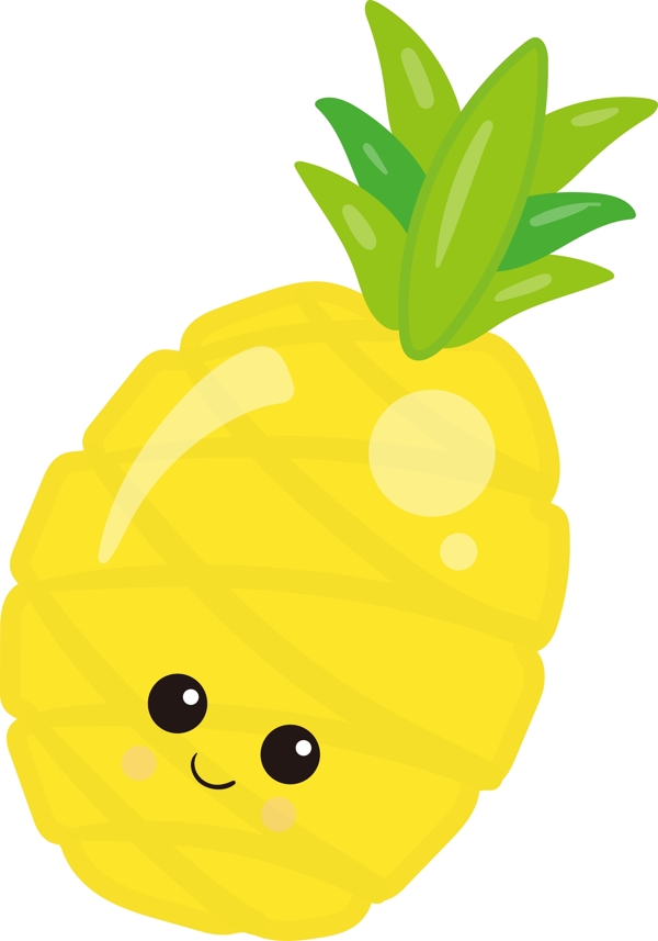 菠萝水果创意可爱卡通矢量素材