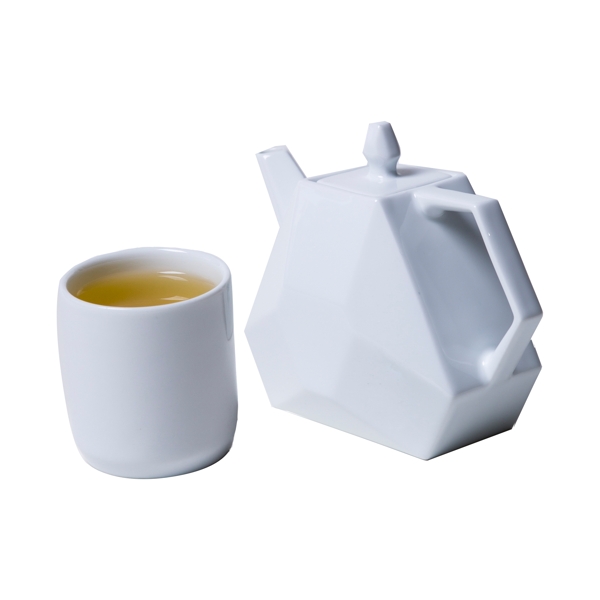 白色创意茶具组合元素