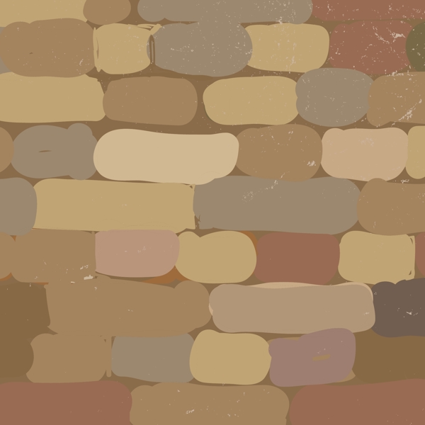 彩色鹅卵石砖头墙面棕色矢量花纹花型素材