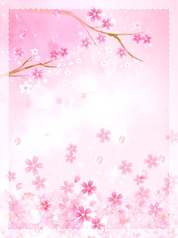 粉色简约樱花背景图案