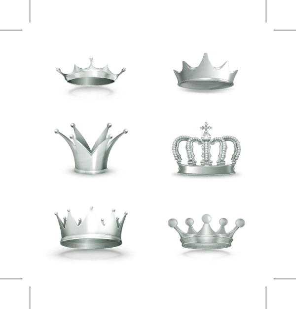 银色王冠设计大全矢量图