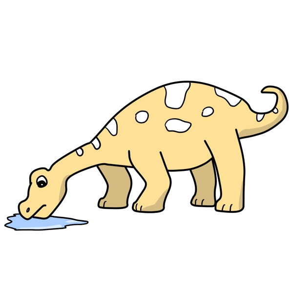 喝水的小恐龙插画
