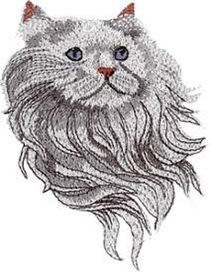 绣花动物猫色彩灰色免费素材