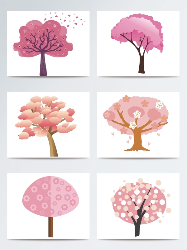 创意抽象矢量桃花树