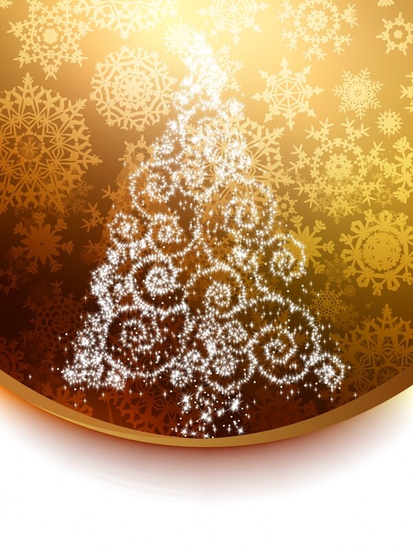 矢量璀璨光斑圣诞树背景素材