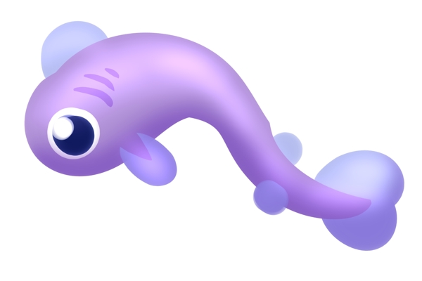 紫色弯曲鱼类