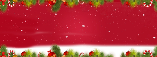 圣诞花环装饰的圣诞节喜庆banner背景