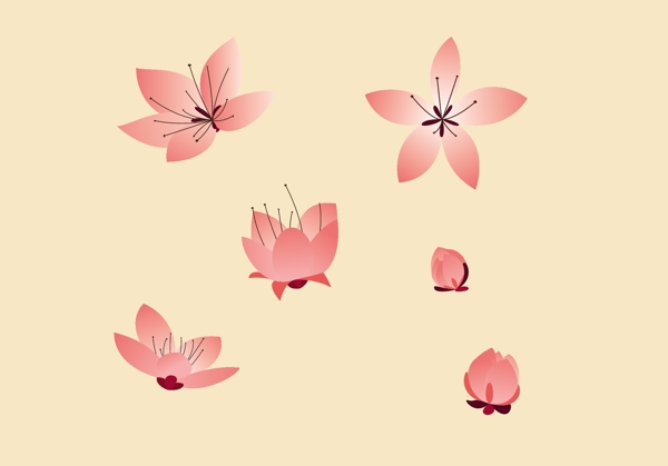 粉色桃花花苞立春元素