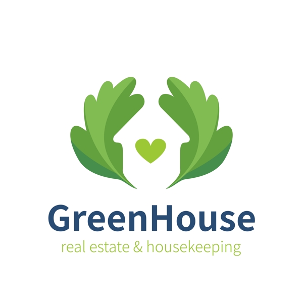 绿色清新地产房产logo模板