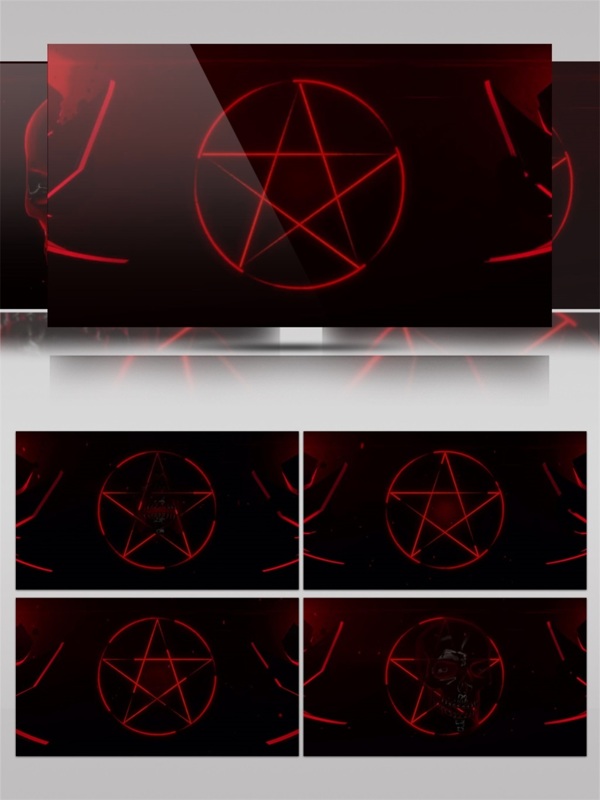 红色暗纹五角星高清视频素材