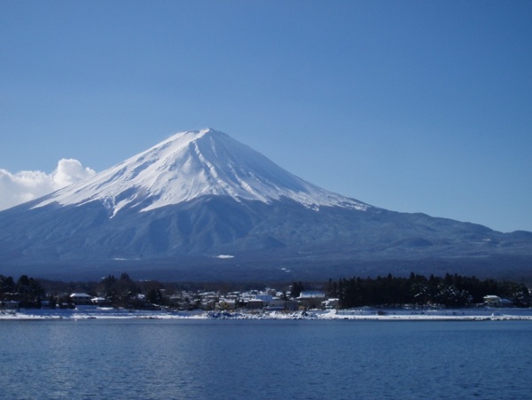 富士山與河口湖图片
