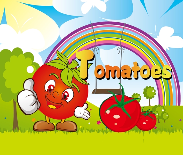 Tomatoes番茄卡通画