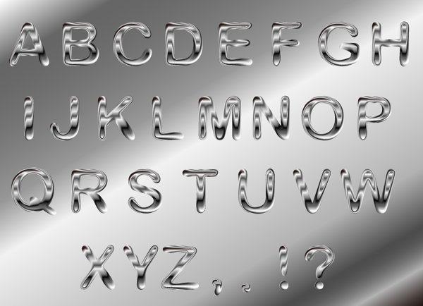 银色金属字母设计
