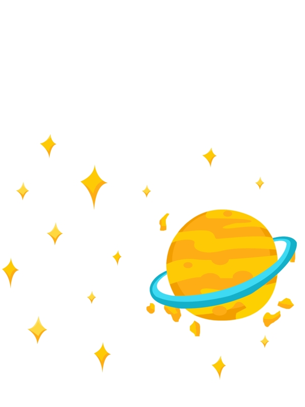 橙黄色星球星星可爱现代卡通帆布袋