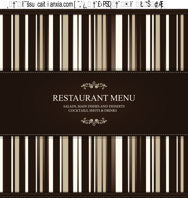 西餐厅菜谱封面模板矢量素材