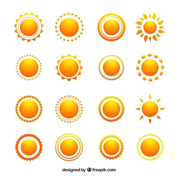 黄色太阳图标矢量素材