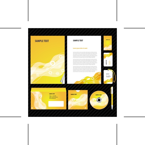 黄色动感企业VI素材
