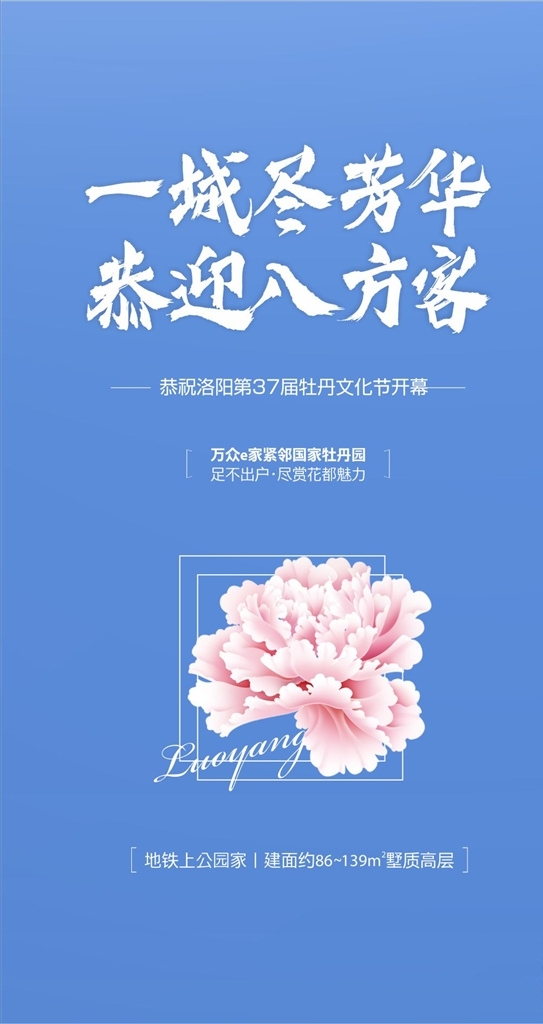 微单海报牡丹花花地产