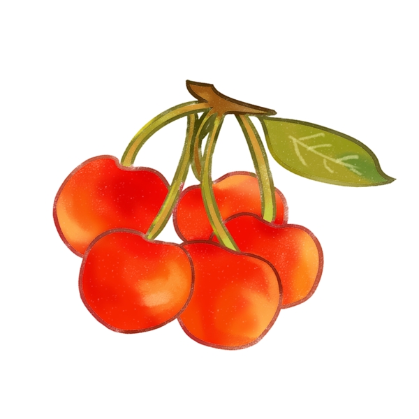 红色樱桃手绘水果