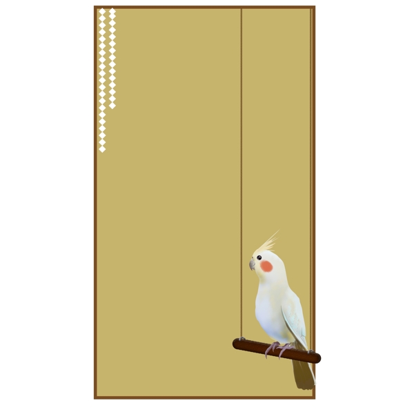 白色的小鸟边框插画