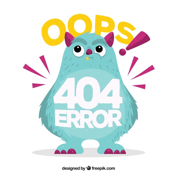彩绘404错误页面怪兽