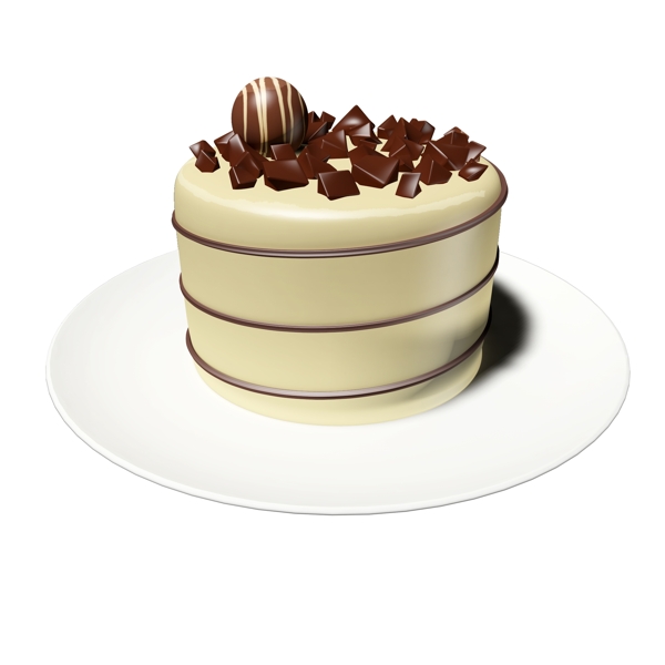 彩色立体食品通用元素巧克力蛋糕