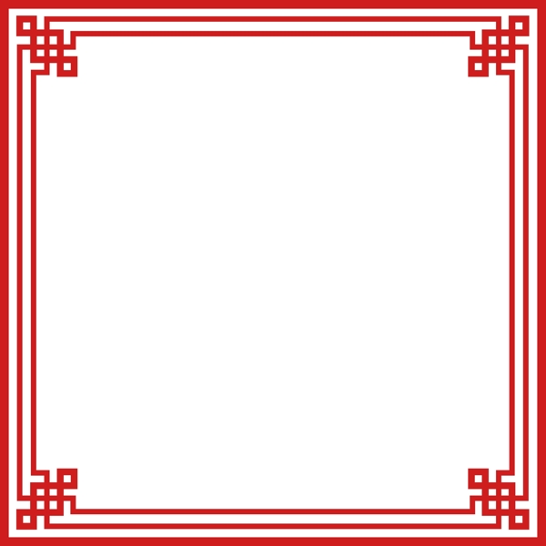 中国风朱丹红色边框